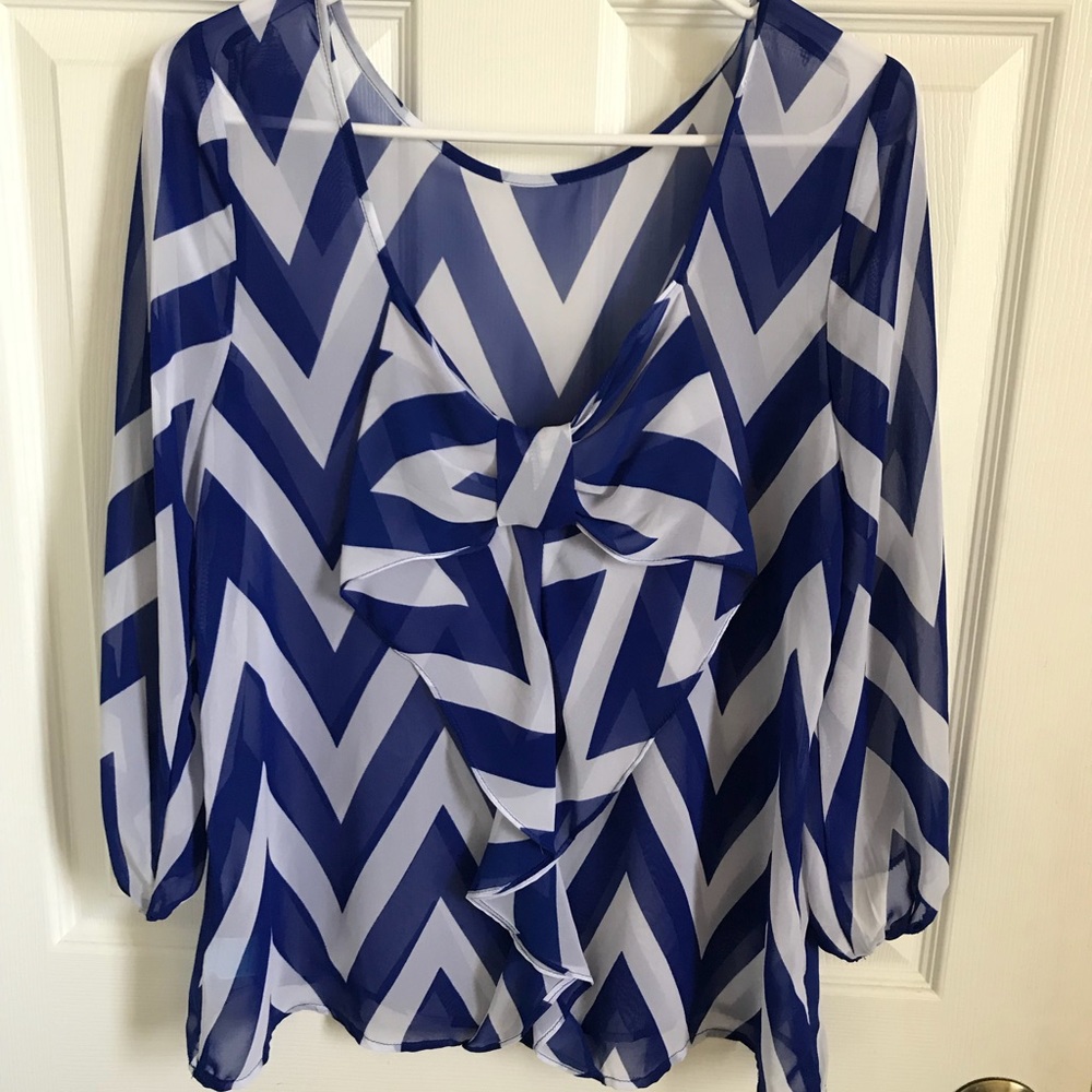Sheer Chevron Blouse